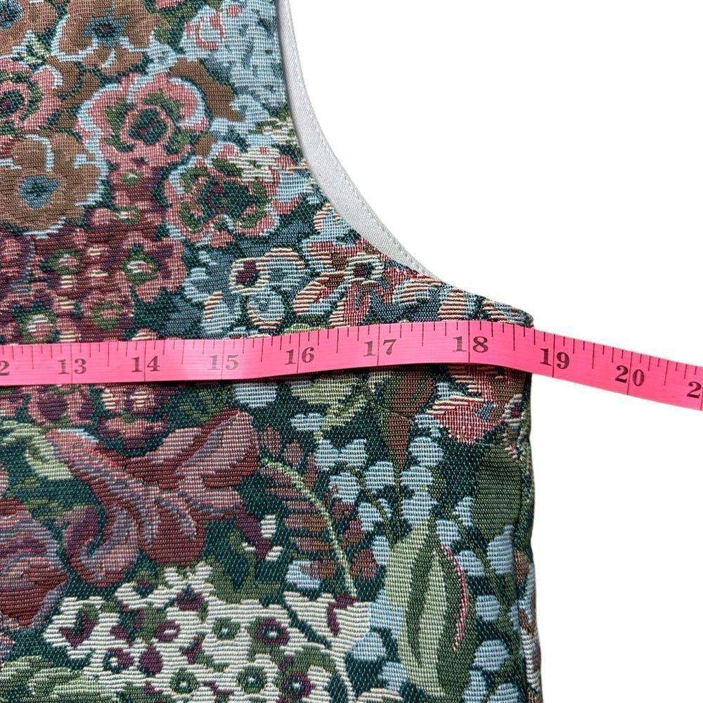 Vintage Tapestry Cottagecore Garden Floral Button Front Vest Norm Thompson 8 - Picture 5 of 5